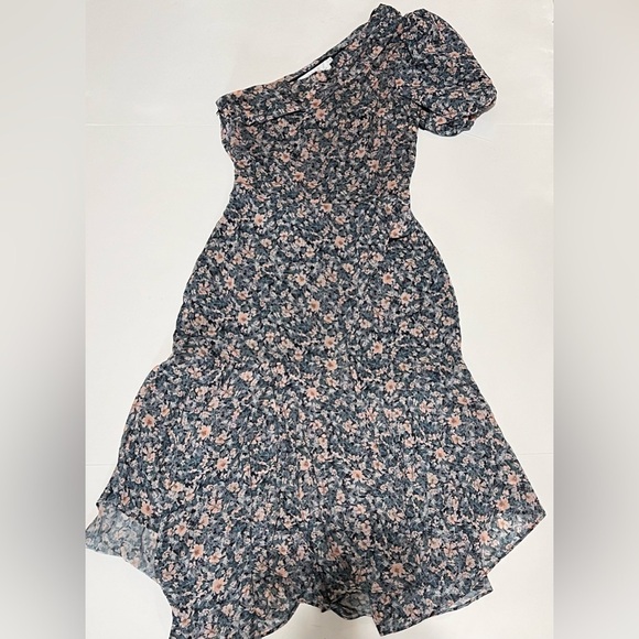 ASTR the Label • Santorini Dress in Blue & Peach Multi Floral - Picture 7 of 12